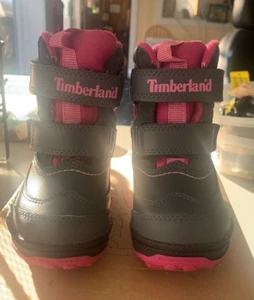 TIMBERLAND GIRL SNOW BOOTS 6.5 TODDLER'S / PETITS GRAY/PINK  38899 M/M - Picture 1 of 7