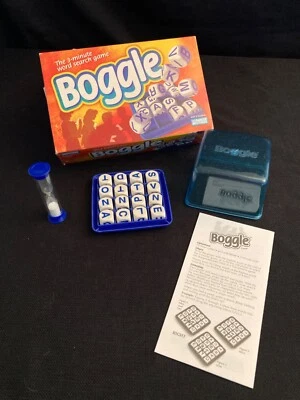 Retro 1996 HASBRO BOGGLE Word Game Parker Brothers; Spanish/English Instructions - Image 1 of 4