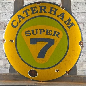 CATERHAM Enamel Sign ø 16.1" (41cm) Rare Vintage Garage Showroom Wall Decoration - Picture 1 of 16