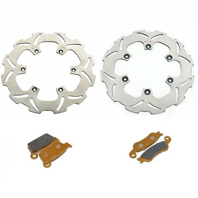 For Yamaha Solid Brake Discs Rotors + Pads YZ125 YZ250 YZ450F YZ250F 08 09 10-19 - Image 1 of 4