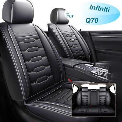 Juego de 5 fundas de asiento de coche negras para Infiniti Q70 2014-2019 Foto 1 de 4
