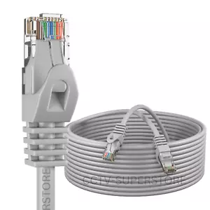 30 ft CAT6 Network Ethernet Patch Cable XBOX PS3 30 feet GIGABIT 500MHz Gray - Picture 1 of 7
