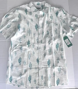 Tipsy Elves Men's Cali Cactus Hawaiian Shirt Short Sleeve Button-Up New with Tag - Picture 1 of 8