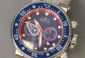 Invicta Men's 33145 Nfl Tennessee Titans Quartz Chronograph Navy Blue, Red Watch - Picture 1 of 6