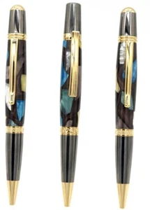 Bolígrafo Picasso Sierra Twist en negro titanio y titanio chapado en oro - Imagen 1 de 12