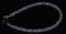 Blue Rainbow Moonstone 925 Fine Silver Tyer 5 mm Beads 5-10" Strand Bracelets R5