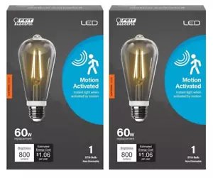 Feit Electric ST19 E26 (Medium) LED Motion Activated Bulb Soft White 60W - Picture 1 of 6