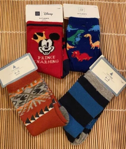 Baby Gap Socken 4 Paar Junge 4-5 Jahre SET #4 Disney Mickey Mouse Dinosaurier - Bild 1 von 2