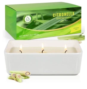 Citronella Candles 3Wick Aromatherapy Insect Repellent Candle Citronella Oil&Soy - Picture 1 of 7