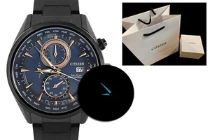 new Citizen Ø43mm Eco-Drive Radio Control  AT8265-81L pvd blue face world time - Picture 1 of 8