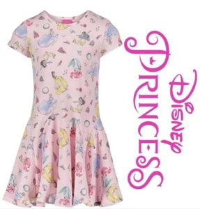 NWT Disney Princess Girls Short Sleeve All-Over-Print Dress Size 2T - Picture 1 of 7