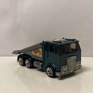 1998 Hot Wheels 1/64 Scale #774 Loose Green Gray Ramp Truck Flatbed Tow - Picture 1 of 4