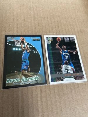 KEVIN GARNETT HOF 1997 Topps #148 & 1999 Skybox Apex #36 Wolves Cards (k) - Image 1 of 2
