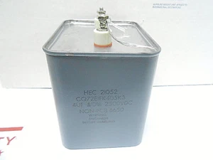 CQ72E1FK405K3 HEC CAPACITOR 20 MEGOHMS/ 4 MFDS/ 2,500 VDC NEW OLD STOCK - Picture 1 of 5