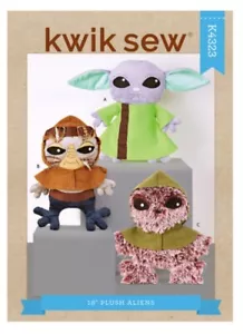 Kwik Sew 18" Plush Aliens Doll SEWING PATTERN Star Wars Baby Yoda Inspired K4323 - Picture 1 of 6