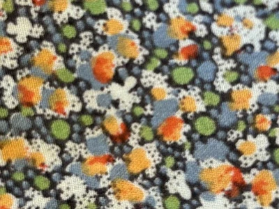 Blusa Floral Original LIBERTY of LONDON 10 Inglaterra Naranja Azul Flores Foto 1 de 4