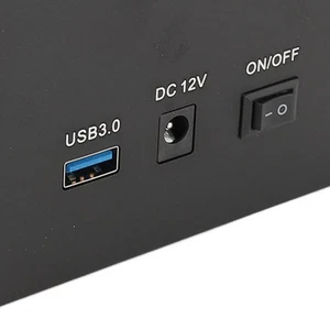 USB 3.0 To I II III Dual Bay Hard Drive Docking Station With Hard Drive Dupl NEW - Afbeelding 1 van 12