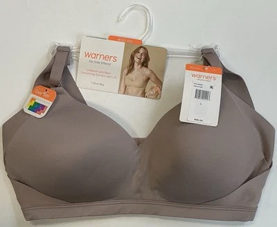 Warners No Side Effects Grey/Brown Lightly Lined Wireless Bra (RN2231A-020) L - Image 1 of 4