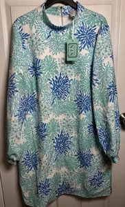 New Sail To Sable Teal Printed Sheath Dress Size XL Preppy Southern Belle - Picture 1 of 8