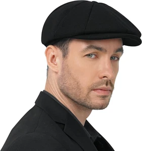Wool Blend Newsboy Cap for Men Irish Cap Newsboy Hat Newsies Cabbie Hat - Picture 1 of 12