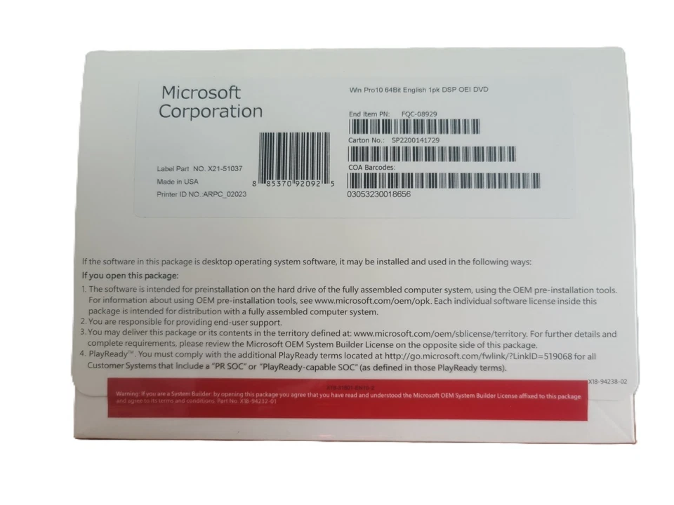 Win 10 Pro 64-BitDVD+Gengine Pproduct Key. Factory Ssaled.Freeshipping# Foto 1 de 1