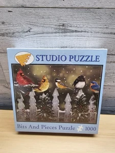 1000 PIECE BITS AND PIECES STUDIO PUZZLE - WINTER PERCH - BIRDS - NIB - Picture 1 of 3