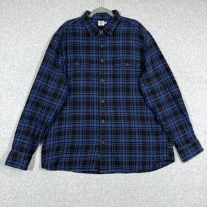 FAHERTY Shirt Mens XXL 2XL Indigo Vintage Twill Workshirt In Indigo Night Plaid - Picture 1 of 12