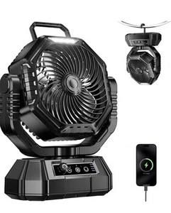 Portable Fan Rechargeable, 20000Mah Battery Powered Fan, LED Light, Remote Contr - Picture 1 of 6