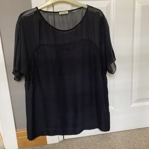 American Vintage Womens Black Silk Relaxed Fit Top Size M - Picture 1 of 7