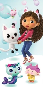 Gabby's Dollhouse Bath Beach towel 140 x 70 cm 100% COTTON Pandy Paws Mercat - Picture 1 of 1