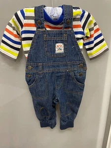 BNWT - SPROUT - Cute 2 Piece Denim Overalls & Long Sleeve Top - Size 000 - Picture 1 of 6