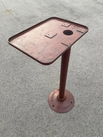Antique Vintage LANDIS Cast Iron Industrial Pedestal Stand Base Architectural Cover