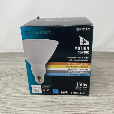 EcoSmart G117P38MO5DUO PAR38 LED Motion Sensor Bulb, 150W Equiv, 1-Pack - Image 1 of 4