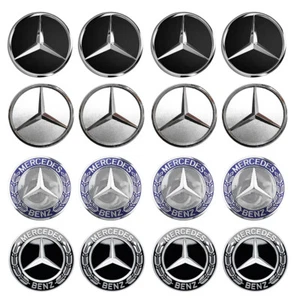 4stk 75mm Nabenkappen Nabendeckel Radnabenkappen Felgendeckel für Mercedes Benz - Bild 1 von 11