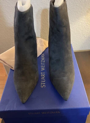 NUEVO Botines de gamuza Stuart Weitzman Lonnie 75, gris pizarra EE. UU. 7, precio de venta sugerido por el fabricante $575 Foto 1 de 4