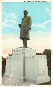 Vintage Postcard 1924 William Worrell Mayo Statue Public Rochester Minnesota MN - Picture 1 of 2