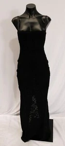 Micas Damen transparente Spitze Bustier Schlitz Slip Maxi Kleid EJ3 schwarz Small neu mit Etikett - Bild 1 von 4