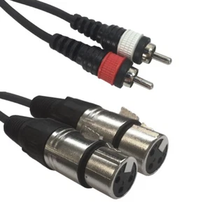 2 XLR Hemale 2 RCA Connector 1,50m Adaptador Cable Cinch para Mezclador Amplificador - Imagen 1 de 10