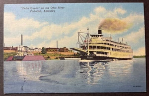 Delta Queen on the Ohio River Paducah Kentucky bedrucktes Leinen - Bild 1 von 2