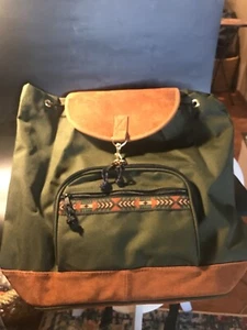 New Canvas And Suede Pack pack Green W/ Tan Suede - Picture 1 of 10