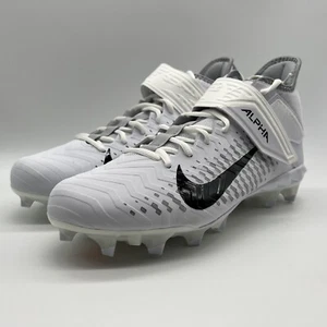 Nike Alpha Menace Pro 2 Mid White Football Cleats Men's Sz 13.5 WIDE BV3951-100 - Picture 1 of 6