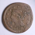 1851 Large Cent Braided Hair Old Rare Coin B059