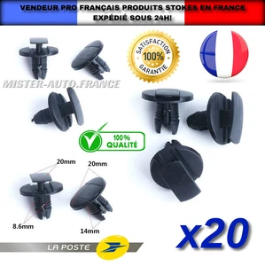 20x Agrafe Clips Fixation Garniture PEUGEOT/CITROEN/RENAULT Pare-Boue Pare-choc - Imagen 1 de 8