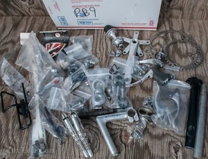 Vintage RoadBike PARTS9 Brakes Stem Crank Seatpost Clamps HubBoltShimano Bicycle - Picture 1 of 14