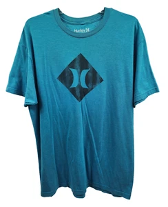 Camiseta Hurley Logo Estampado Gráfico Manga Corta Azul Para Hombre Talla XL - Imagen 1 de 9