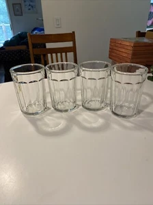 Vintage Luminarc 10 Panel Clear Glass Tumbler 21oz 5.5” Tall Set of 4 - Picture 1 of 10