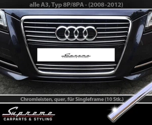 AUDI A3 8P E Sportback 8PA 08-12 TRIM PER GRIGLIA RADIATORE CROMATA 3M - Afbeelding 1 van 5