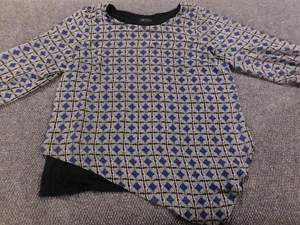 AB Studio Womens Blouse Extra Large Blue pullover stretch top - Picture 1 of 13