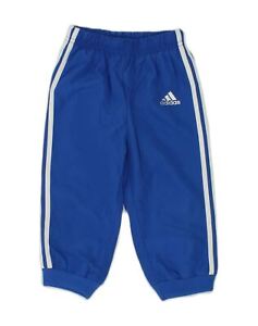 ADIDAS Baby Boys Tracksuit Trousers 9-12 Months Blue Polyester AB46