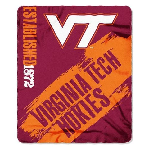Virginia Tech Hokies NCAA Fleece Throw  50 x 60 Cover